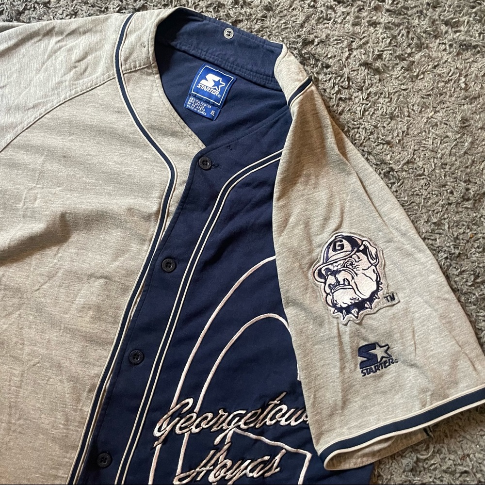vintage starter georgetown hoyas baseball shirt